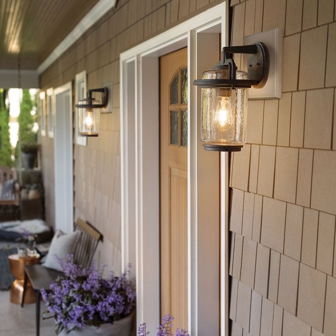 Andover 1 Medium Light Outdoor Wall Lantern In Weathered Zinc IP44