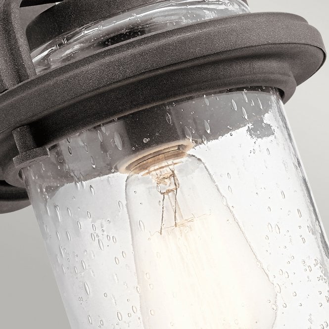 Andover 1 Small Light Outdoor Wall Lantern In Weathered Zinc IP44