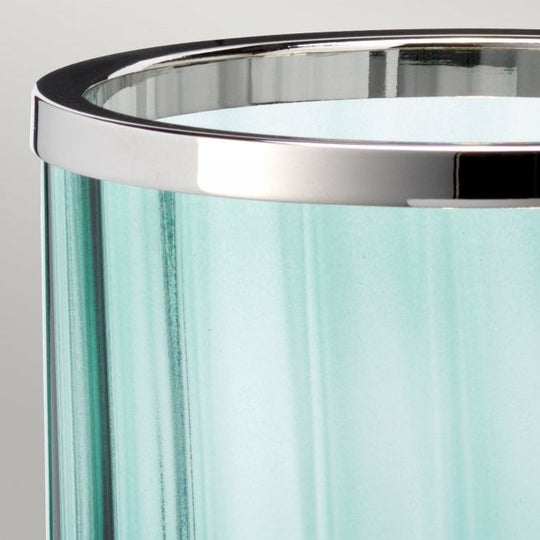 Arno Table Lamp With Green Glass And Polished Nickel Metal Work