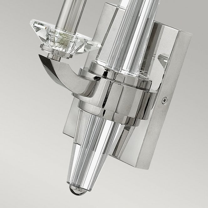 Ascher Single Wall Light Polished Nickel With Crystal Detail