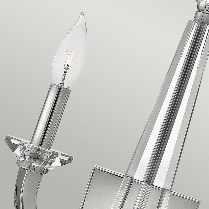 Ascher Double Wall Light Polished Nickel With Crystal Detail
