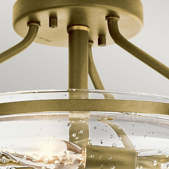 Belle 3 Light Semi-Flush Mount Ceiling Light Brushed Natural Brass