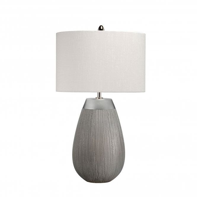 Harrow Table Lamp Silver with Hepplewhite (light grey) Shade