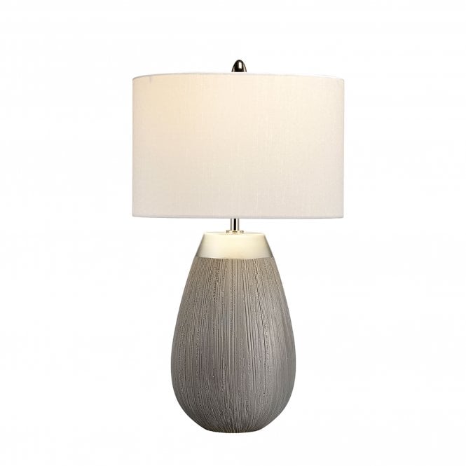 Harrow Table Lamp Silver with Hepplewhite (light grey) Shade