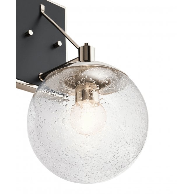 Marilyn Single Wall Light Polished Nickel Seeded Glass