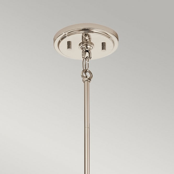 Marilyn Single Pendant Polished Nickel Seeded Glass