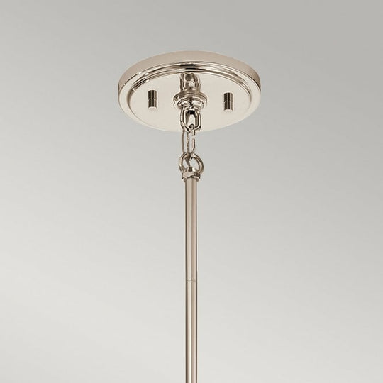 Marilyn Single Pendant Polished Nickel Seeded Glass