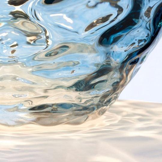 Samara Table Lamp Light Blue With Scallop (taupe) Shade